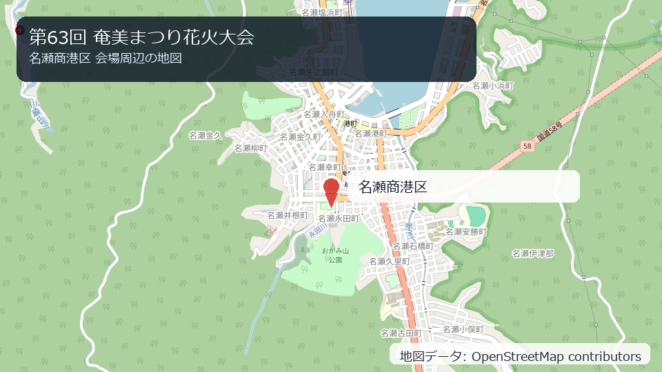 第63回 奄美まつり花火大会 会場周辺の地図
